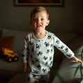 İnşaat ekibi desenli organik pamuk bebek t-shirt & pantolon seti – Riki Baby&Kids
