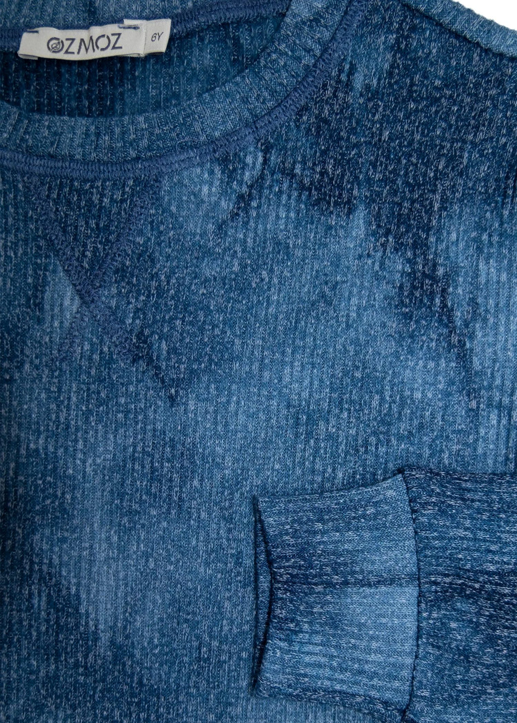 Yumuşacık Örme Baharlık Erkek Çocuk Pijama Takımı – İndigo Eskitme Desenli