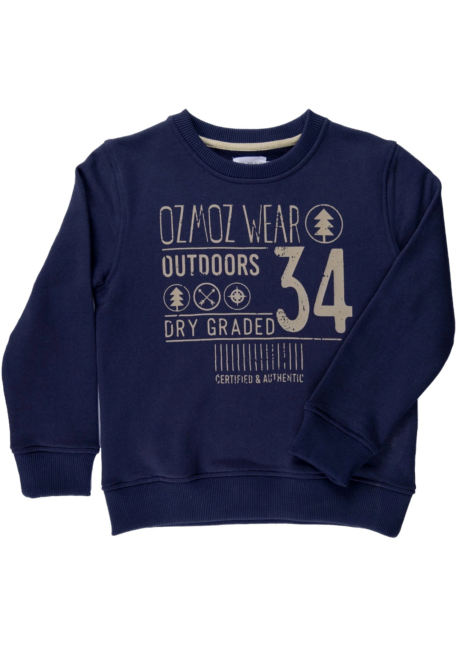 Organik Pamuk Baskılı Lacivert Erkek Çocuk Sweatshirt – Yumuşak ve Rahat Kalıp