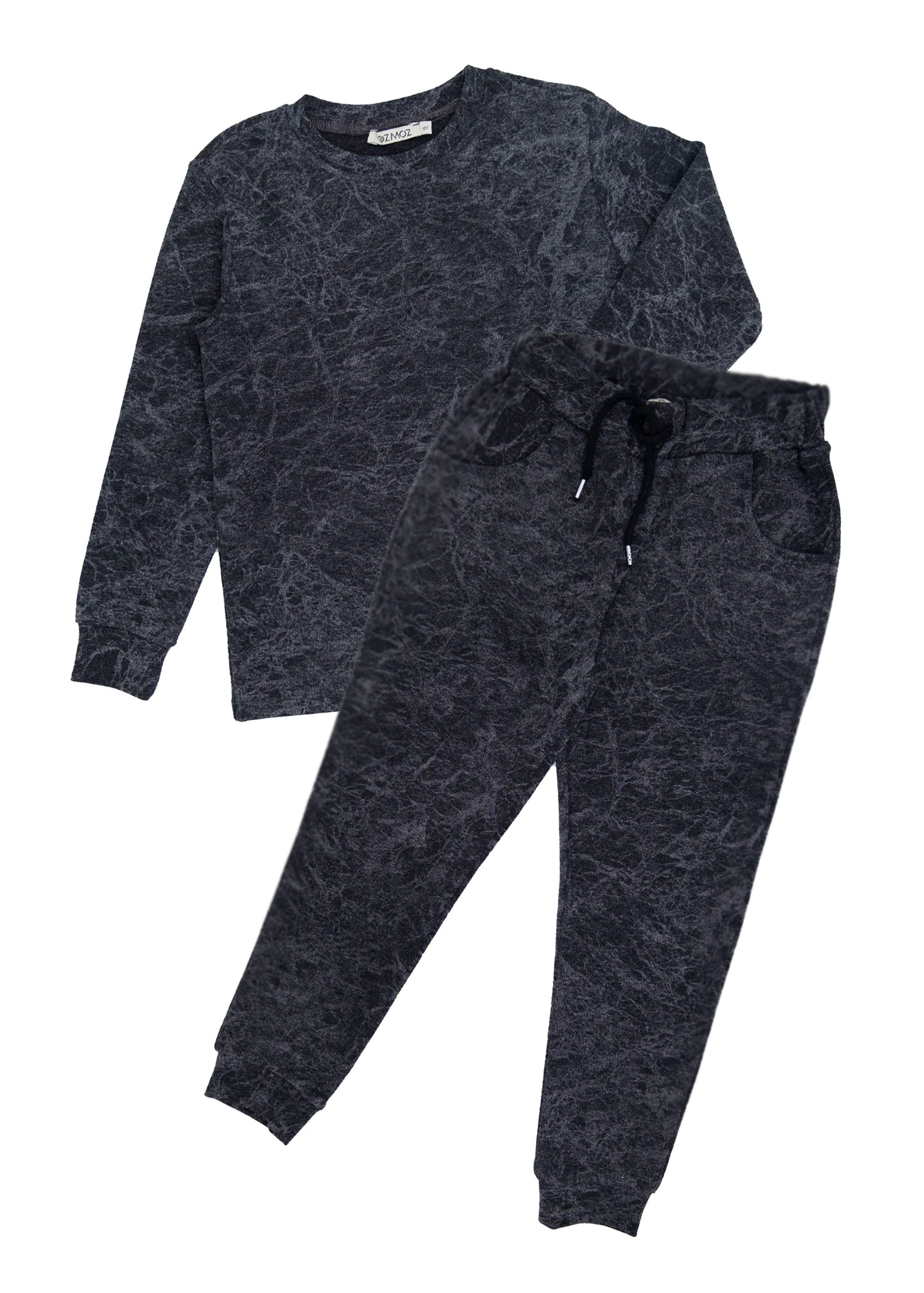 Pamuk Örme Mermer Desenli Erkek Çocuk Pijama Takımı