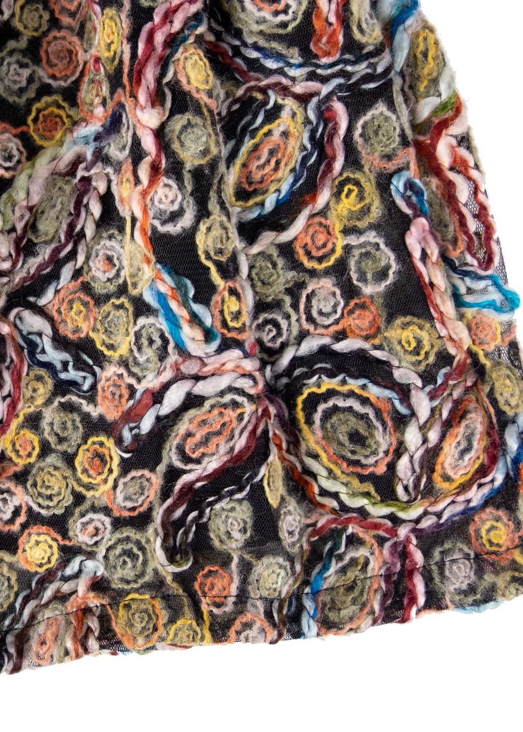 Eteği Yün İşlemeli Örme Kadife Kumaş Kışlık Kız Çocuk Elbise - Şapkalı