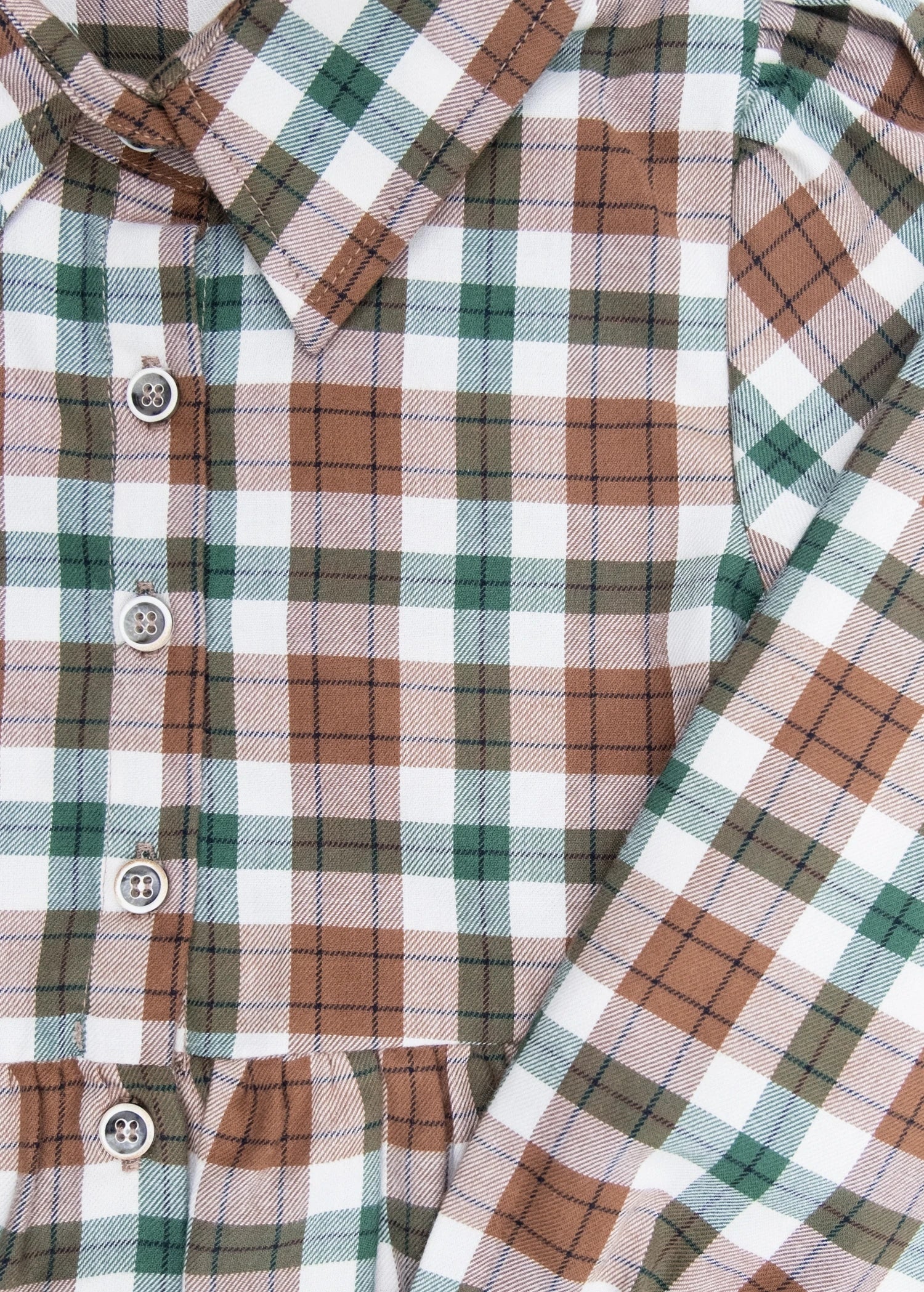 Organik Pamuk Ekose Kışlık Kız Çocuk Elbise