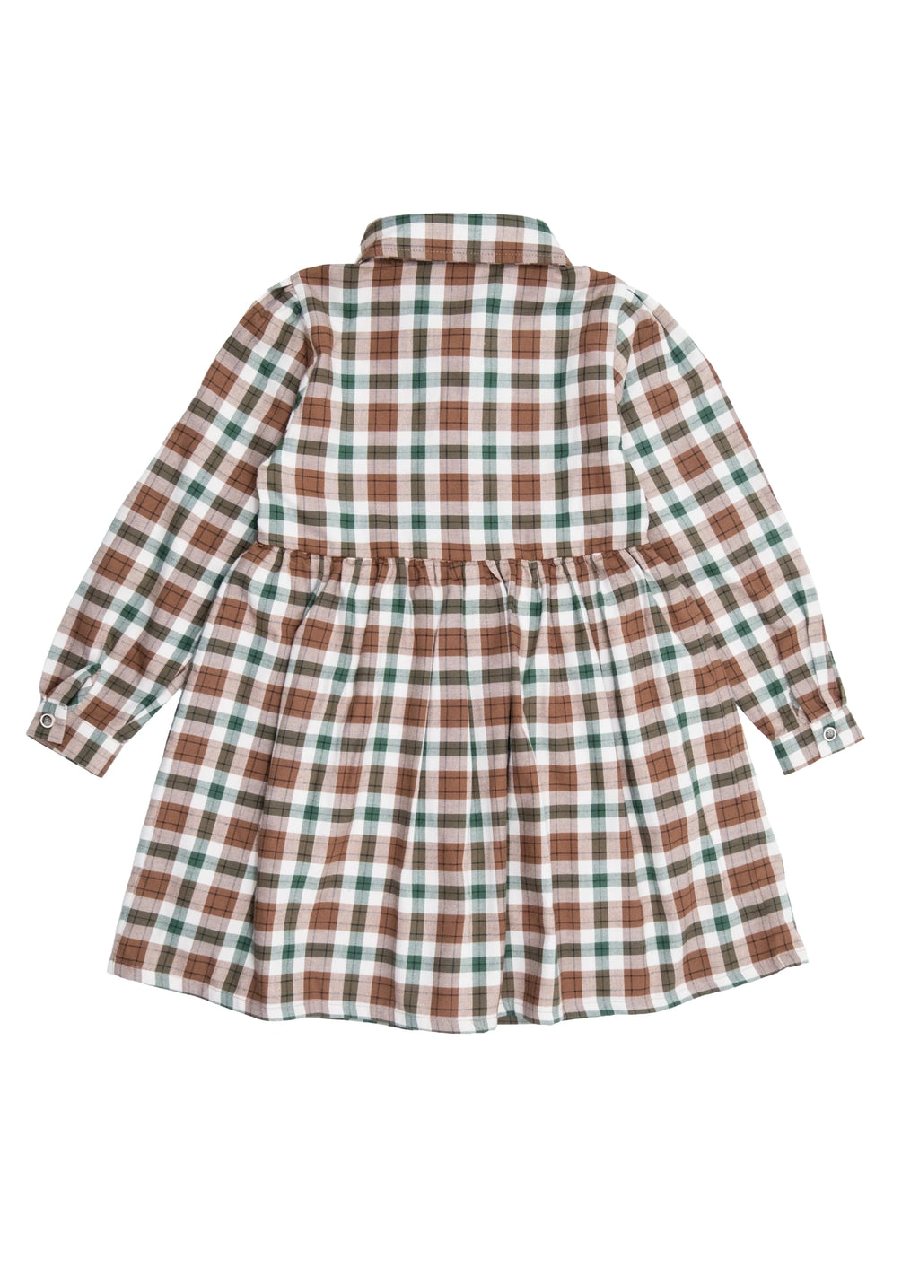 Organik Pamuk Ekose Kışlık Kız Çocuk Elbise