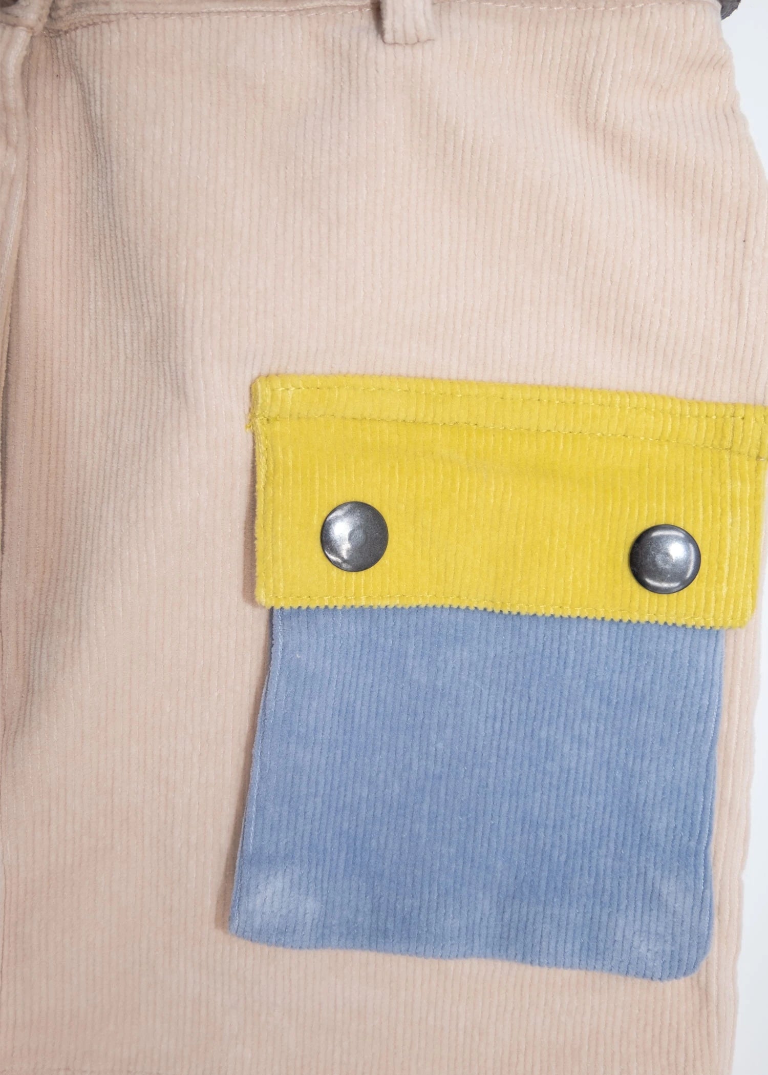 Fitilli Kadife Krem Kız Çocuk Etek | Kışlık Kombin Cep Detaylı