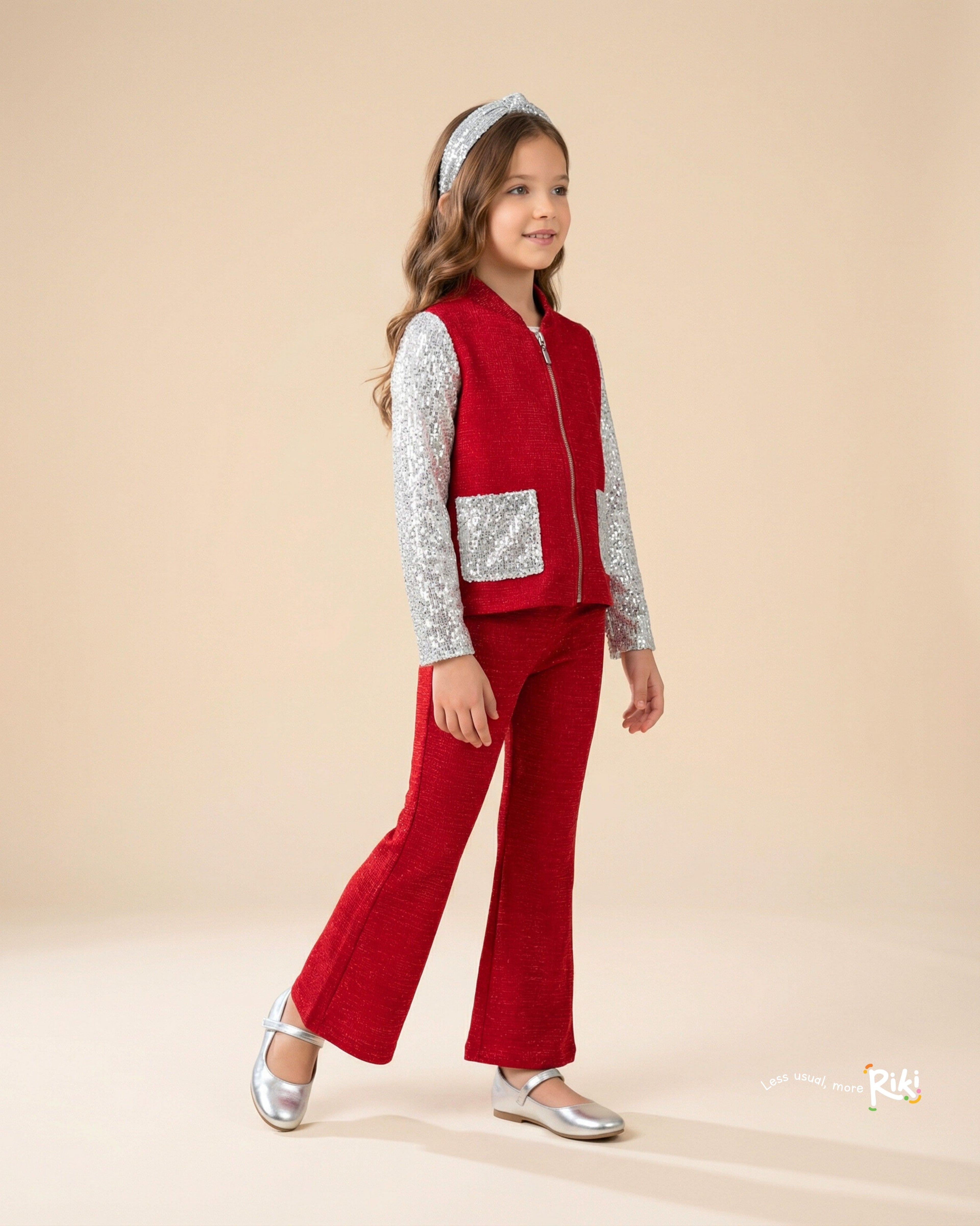 Red Elegance Couture Set – Özel Dikim Pul Payet Ceket & Pantolon Takımı