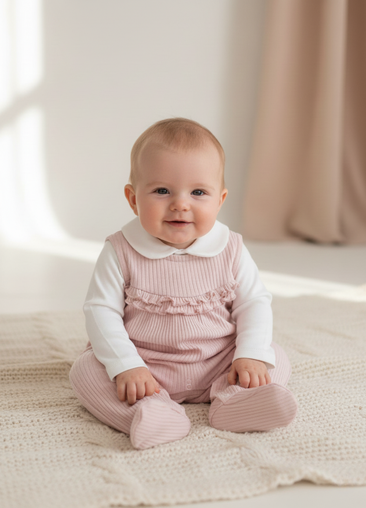 Organik Pamuk Anna Salopet 2’li Takım Pembe