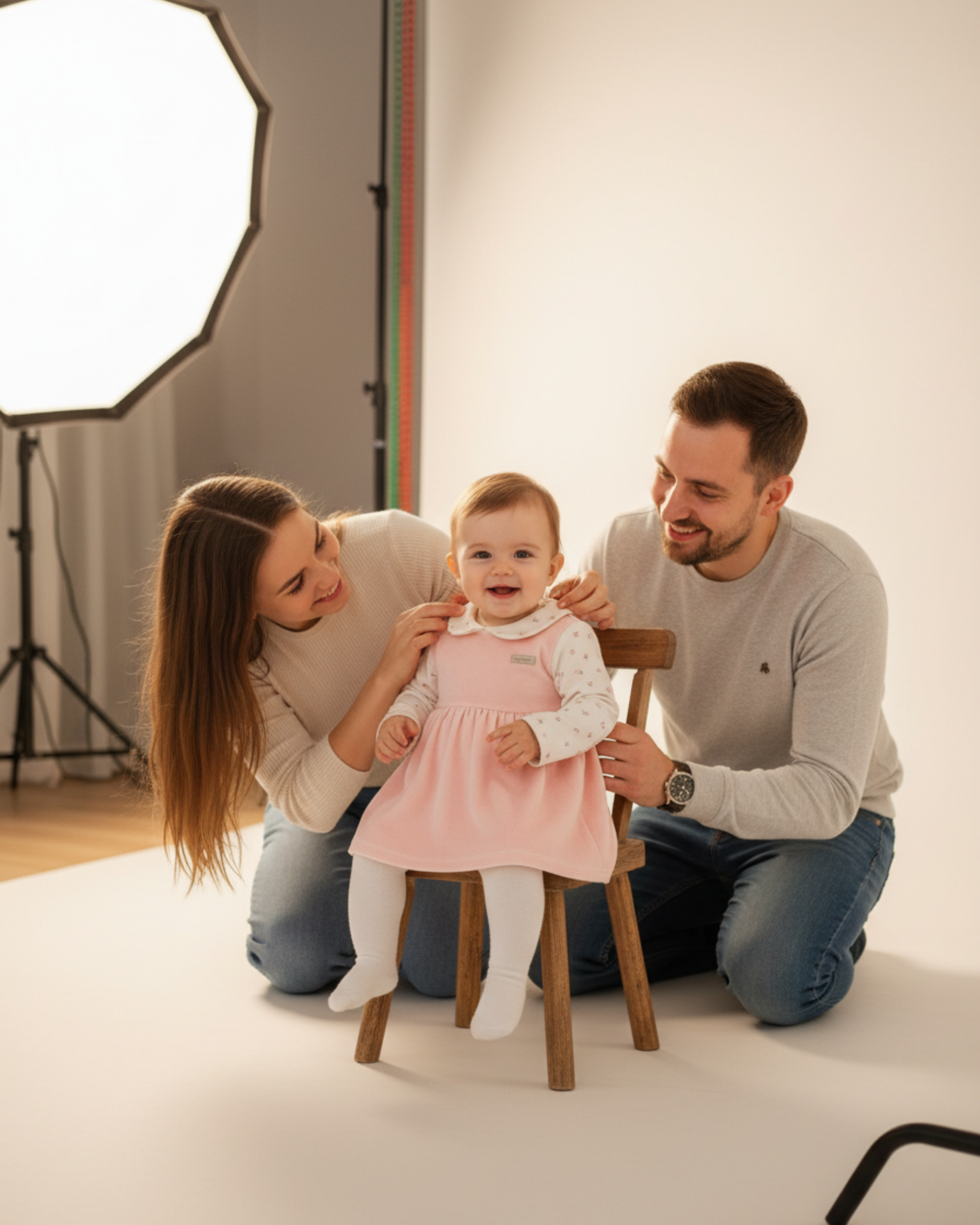 Organik Pamuk Kadife Üst & Çiçek Desenli Bebek Elbise – Pembe Tonlar