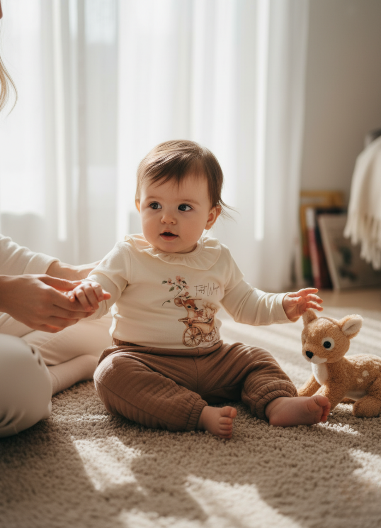 Kahverengi Nona 2’li Takım – Pamuklu Kapitone Sweat ve Pantolon Seti