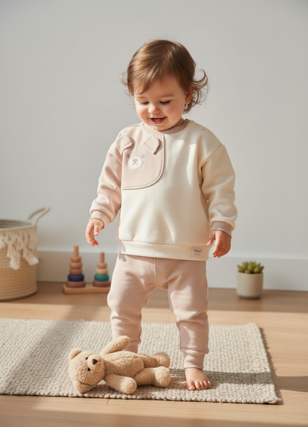 Organik Pamuk Rico 2’li Takım Bej