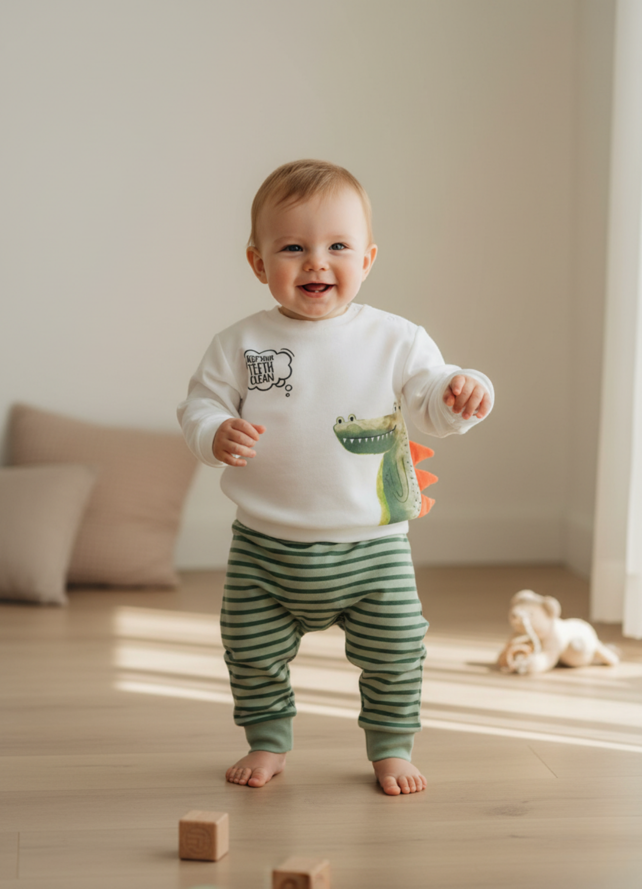 Organik Pamuk Teeth Clean 2’li Yeşil Takım