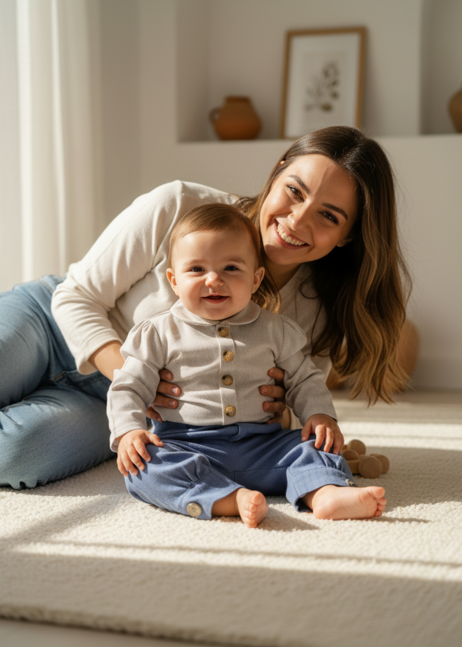Pamuklu Esnek Mavi Kız Bebek Pantolon – Gün Boyu Rahat ve Şık Stil