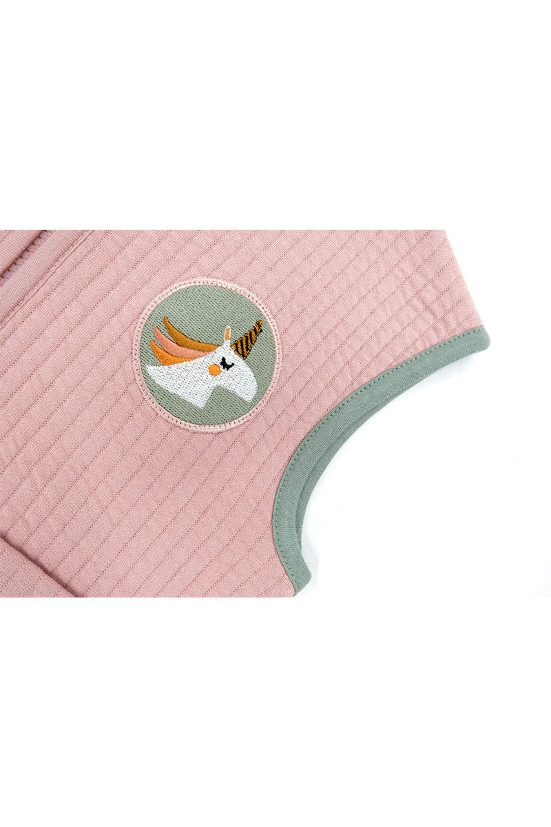 Miela Kids Açık Pembe Kontrast Biyeli Kapitone Yelek