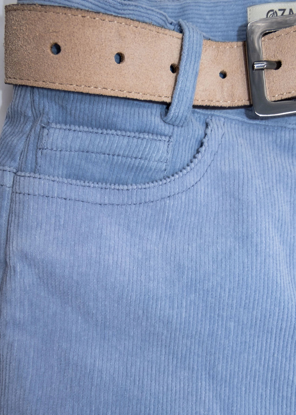 Fitilli Kadife Açık Mavi Unisex Çocuk Pantolon | Kışlık Rahat Kalıp