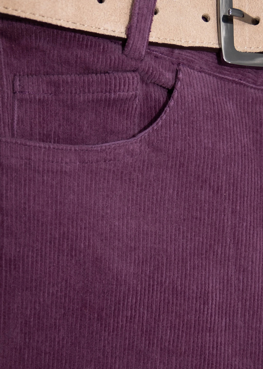 Fitilli Kadife Slim Kesim Mor Kışlık Unisex Çocuk Pantolon