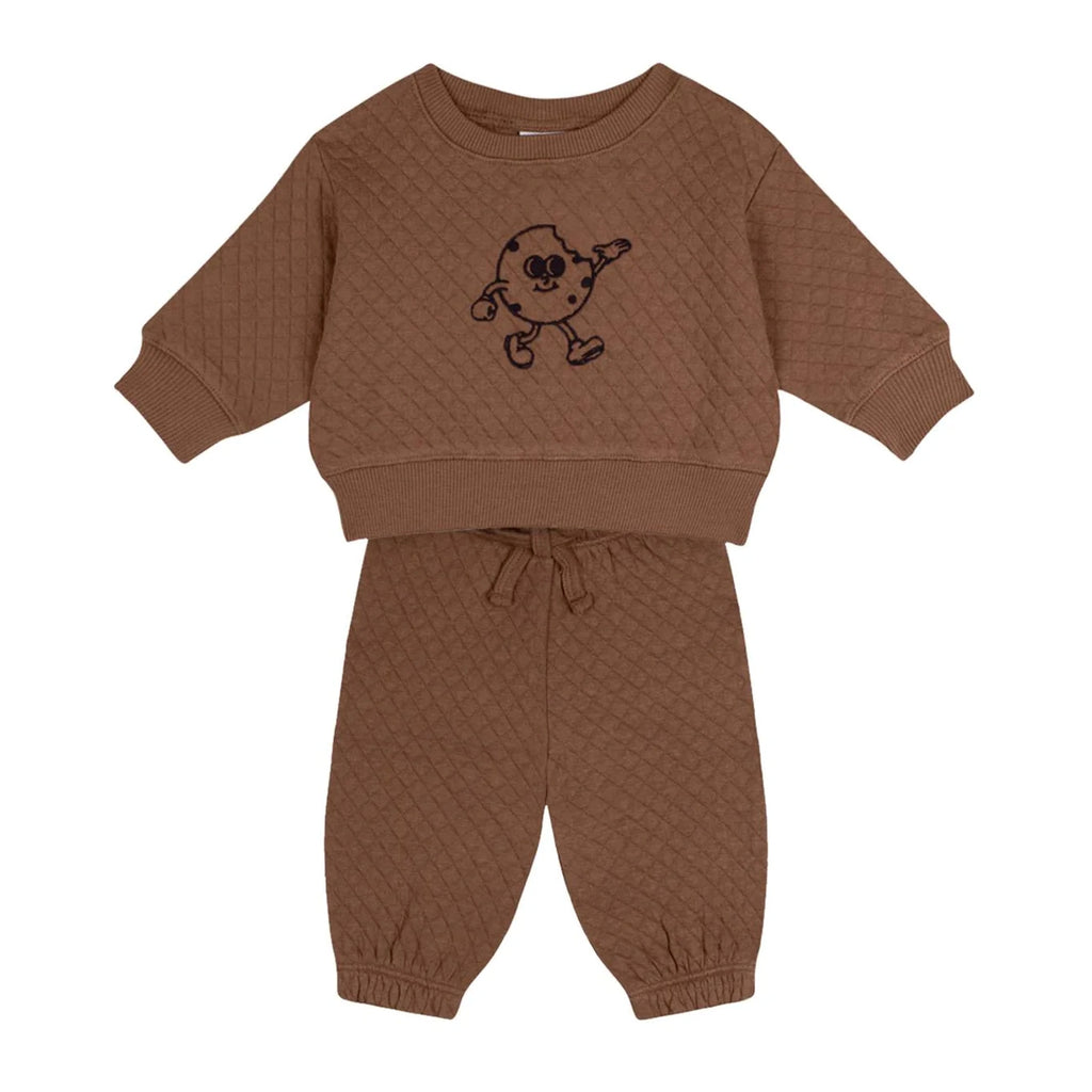 Organik Pamuk Kurabiye Sweatshirt Pantolon Set – Kapitone Kumaş