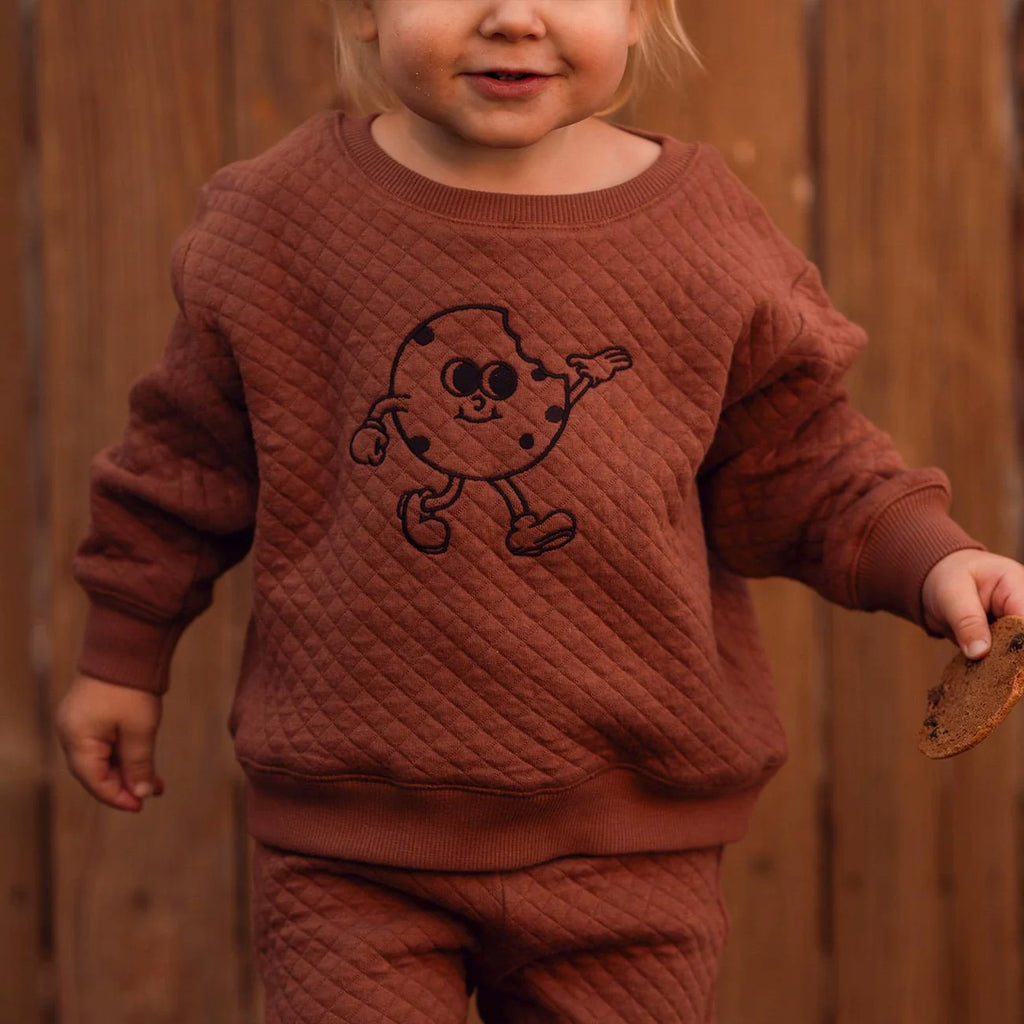 Organik Pamuk Kurabiye Sweatshirt Pantolon Set – Kapitone Kumaş