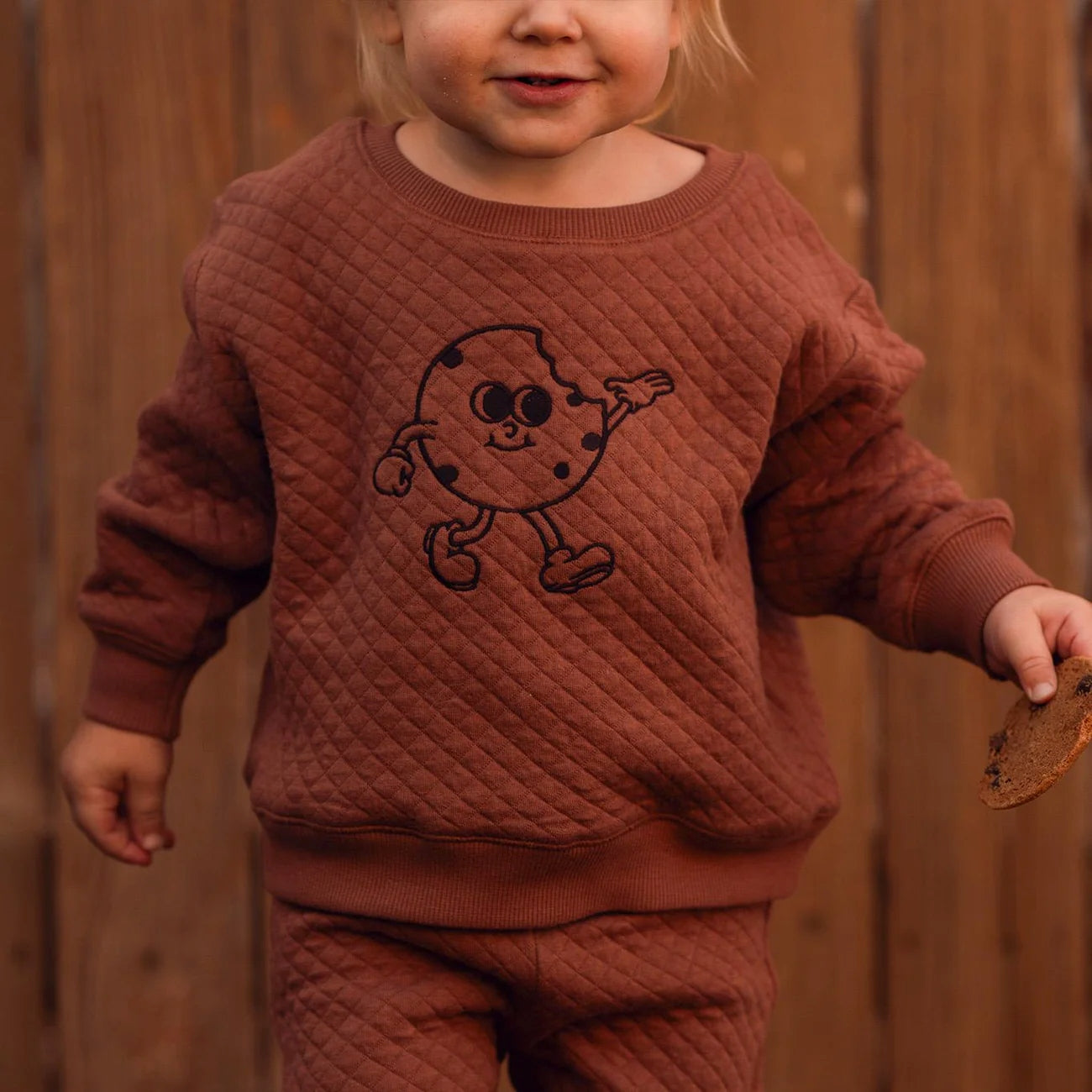 Organik Pamuk Kurabiye Sweatshirt Pantolon Set – Kapitone Kumaş