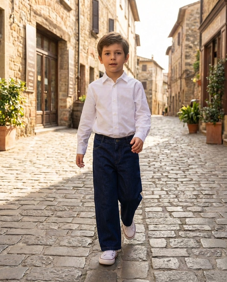 Ozmoz lacivert denim pantolon erkek çocuk sokak lifestyle dış mekan 3-12 yaş