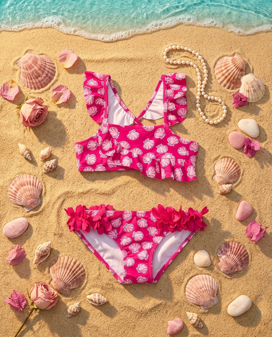 Mayoral 3714 Kız Çocuk Fırfırlı Deniz Kabuğu Bikini
