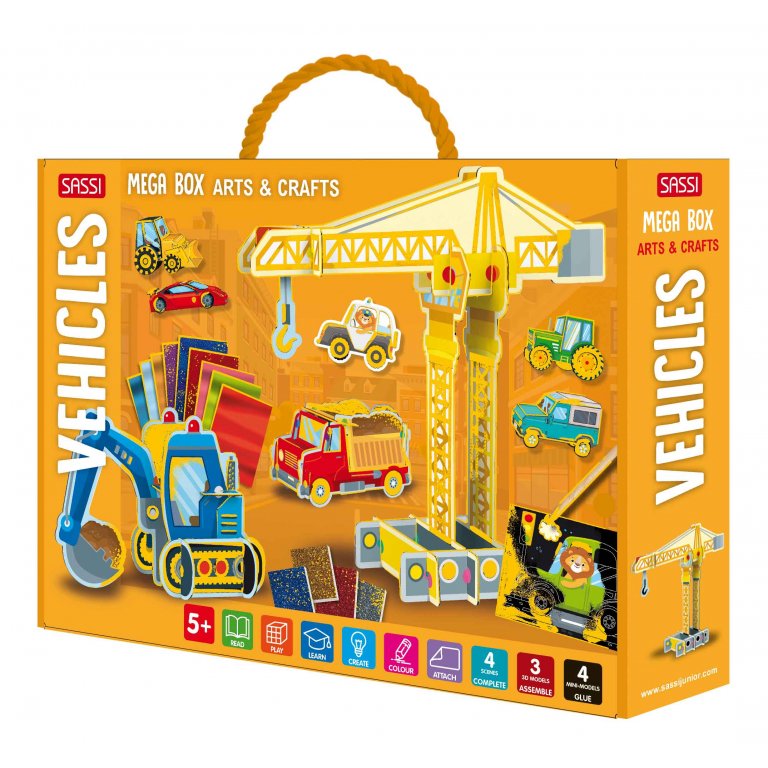 Mega Box Araçlar – Stickerlı, 3D Modelli Sanat ve Etkinlik Kutusu | Sassi (5+ Yaş)