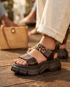 Melissa Pulse Kahverengi Leopar – Vegan Platform Sandalet | Melflex™