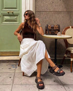 Melissa Pulse Kahverengi Leopar – Vegan Platform Sandalet | Melflex™