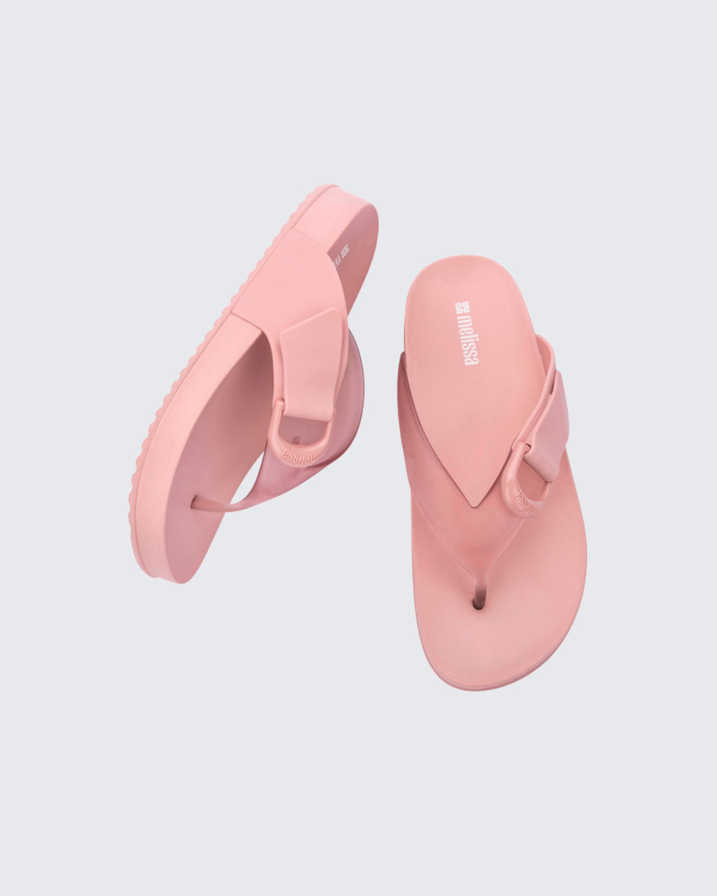 Anatomik yumuşak iç tabanlı ve yarı şeffaf bantlı Melissa Cozy Thong pembe kadın terlik üstten görünüm