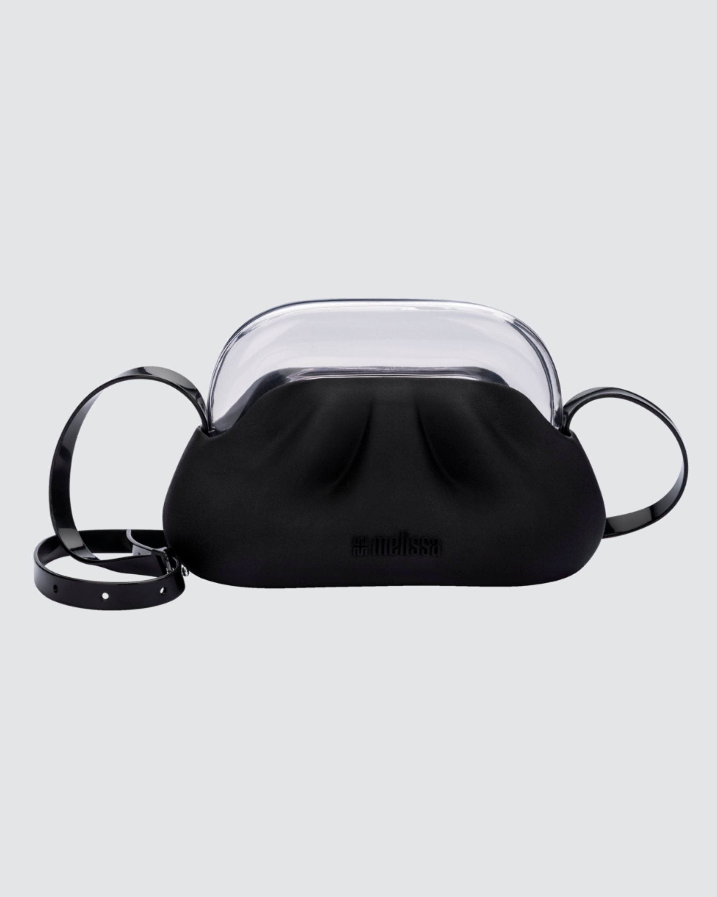 Melissa Glass Bag siyah kadın çantası cam görünümlü kulp detaylı