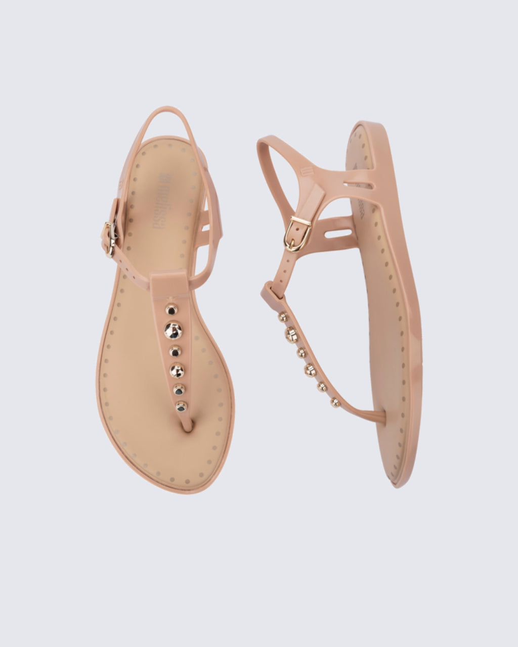 Melissa Solar Boho bej metal detaylı kadın sandalet üst görünüm