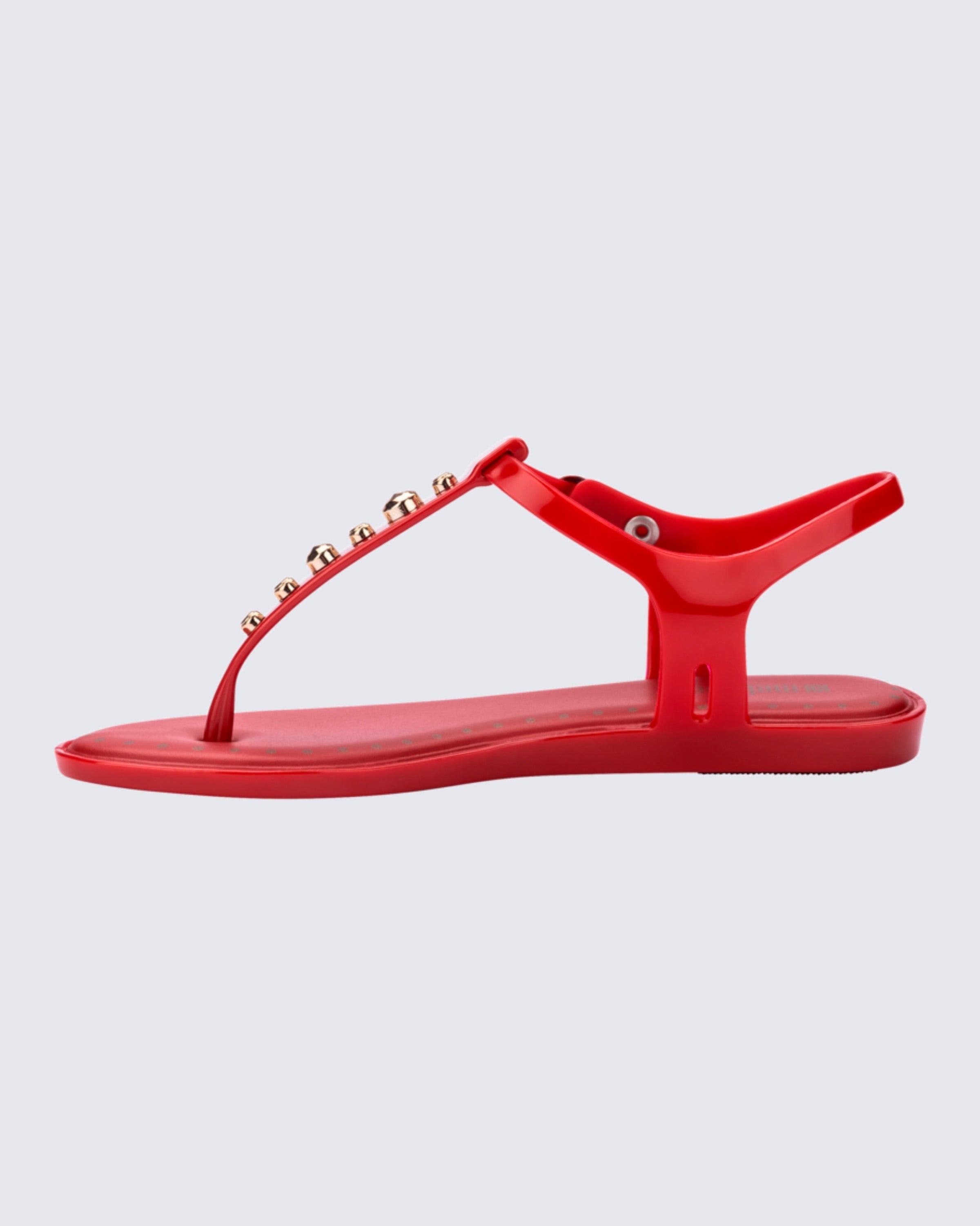 Melissa Solar Boho kırmızı kadın parmak arası sandalet yandan iç profil görünüm