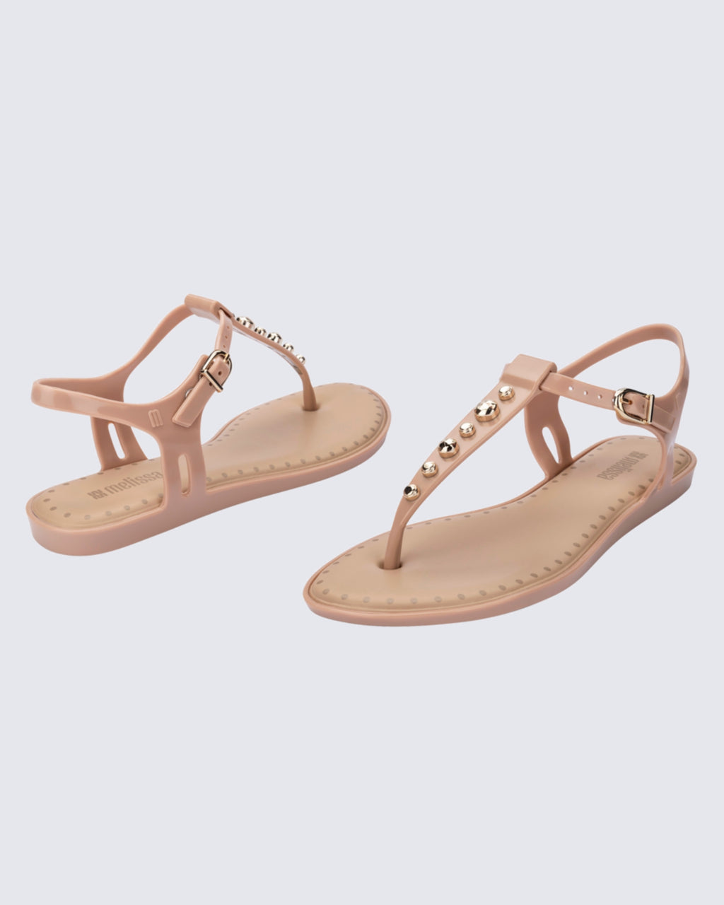 Melissa Solar Boho bej kadın yazlık parmak arası sandalet çift fotoğrafı