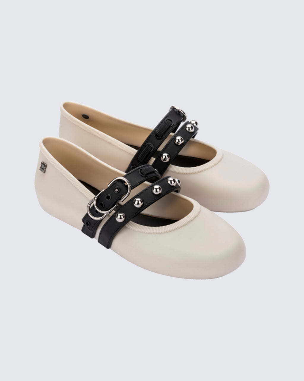 Melissa Soft Ballerina Studs bej - vegan kadın babet metal stud detay önden görünüm