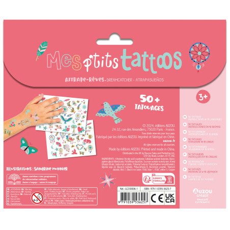 Altın Renkli Geçici Dövme Seti – Rüya Kapanı Temalı (50+ Parça) | Mes P’tits Tattoos