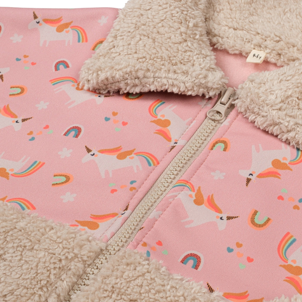 Unicorn Teddy Ceket - Pembe Unicorn Desenli