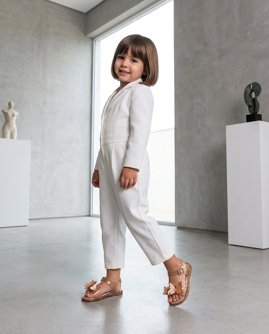 Mini Melissa Özel Renk Kelebekli Sandalet Kombini - Minimalist Mimari ve Modern Stil Temalı 3-4 Yaş Kız Çocuk Fotoğrafı