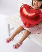 Mini Melissa Pembe Hello Kitty Ayakkabı Kombini - Kırmızı Kalp Balonlu Mutlu Çocuk - Ultragirl Modeli ve Sevimli Tasarım