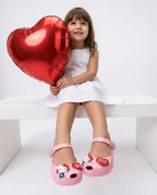Mini Melissa Pembe Hello Kitty Ayakkabı Kombini - Kırmızı Kalp Balonlu Mutlu Çocuk - Ultragirl Modeli ve Sevimli Tasarım