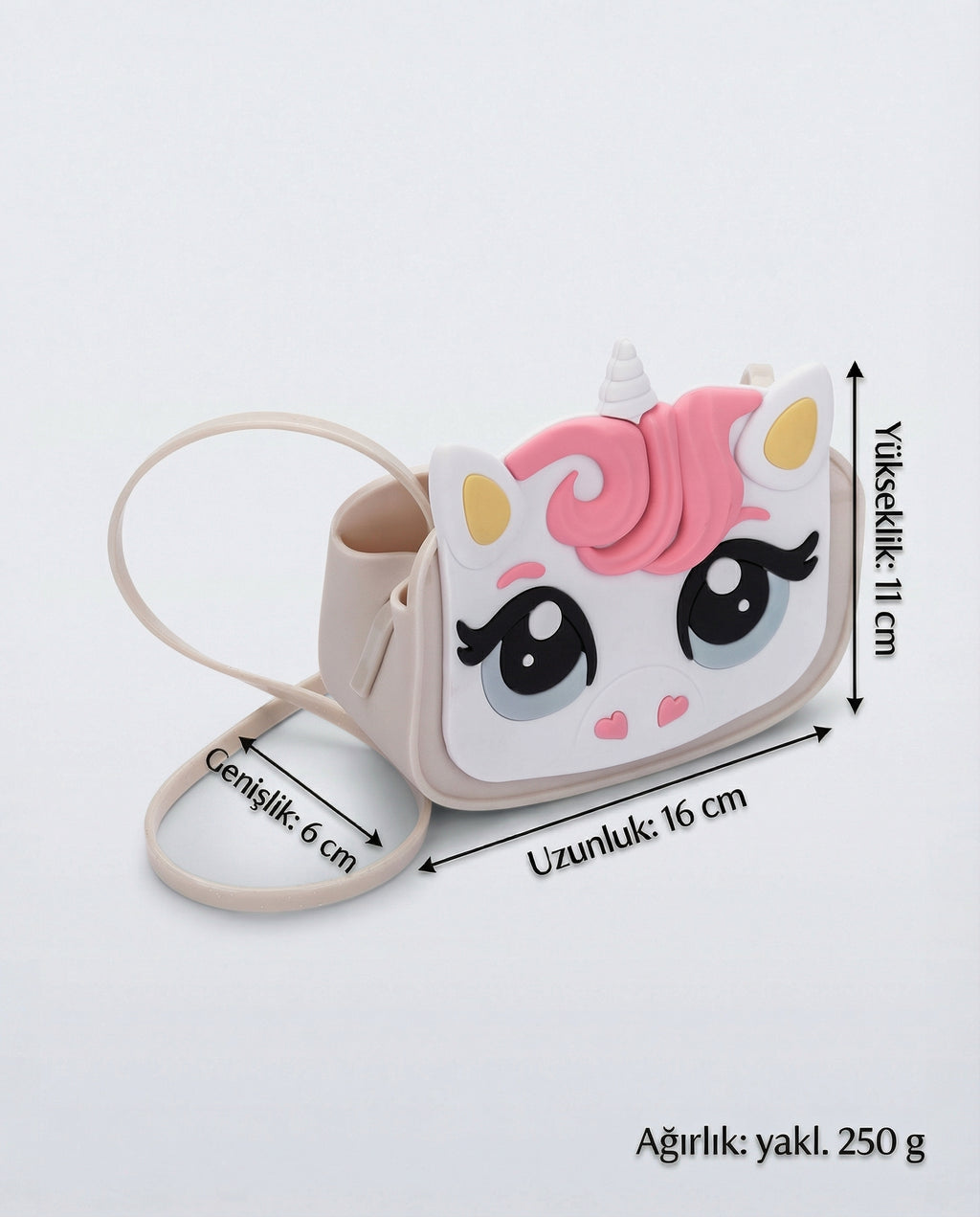 Mini Melissa Dreamy Uni Bag bej unicorn desenli çocuk çantası olculeri