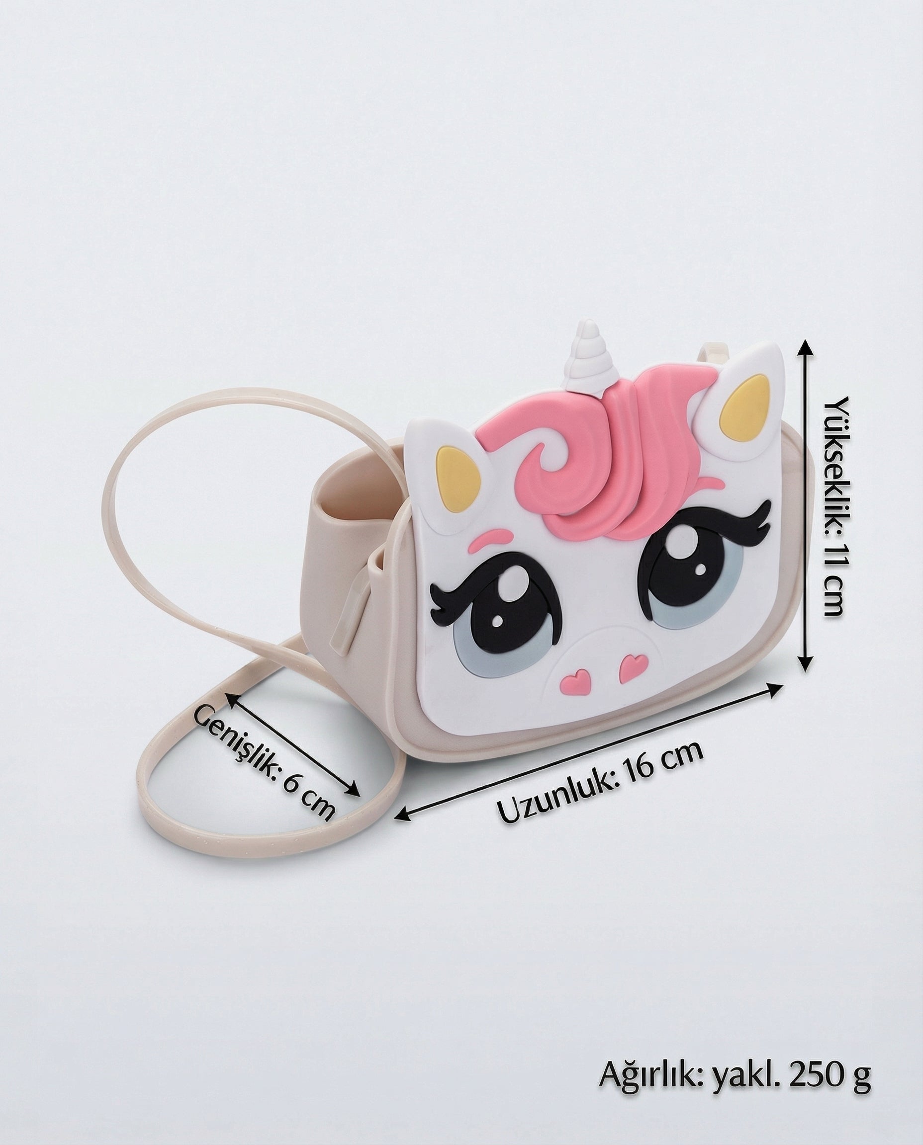 Mini Melissa Dreamy Uni Bag bej unicorn desenli çocuk çantası olculeri