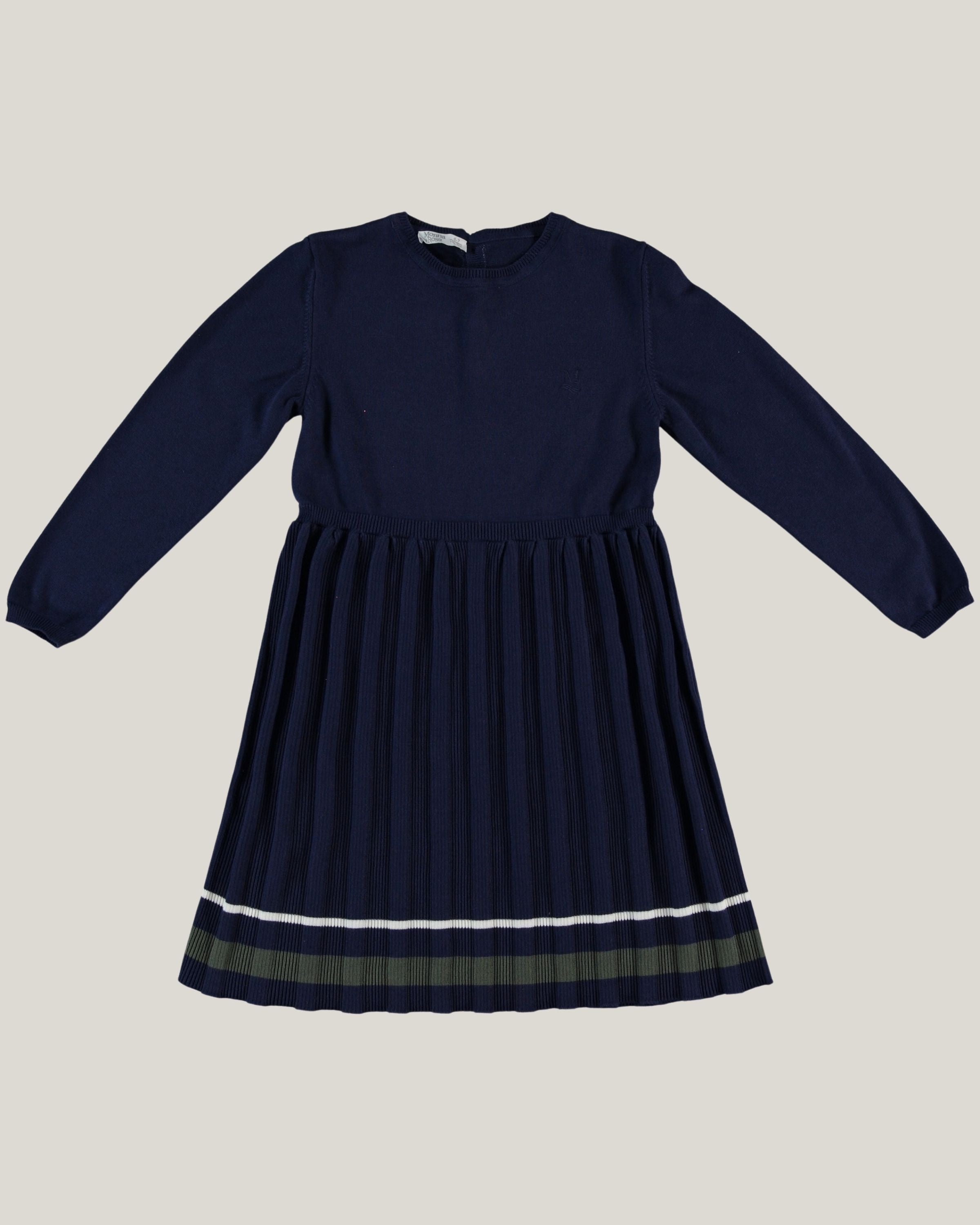 Monna Rosa Milano lacivert %100 organik pamuk triko kız çocuk elbisesi önden görünüm