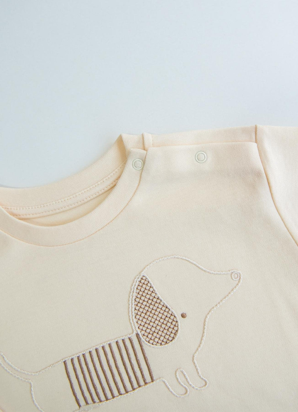 Organik Pamuk Köpek Nakışlı 2’li Takım – Kadife Pantolon & Sweat