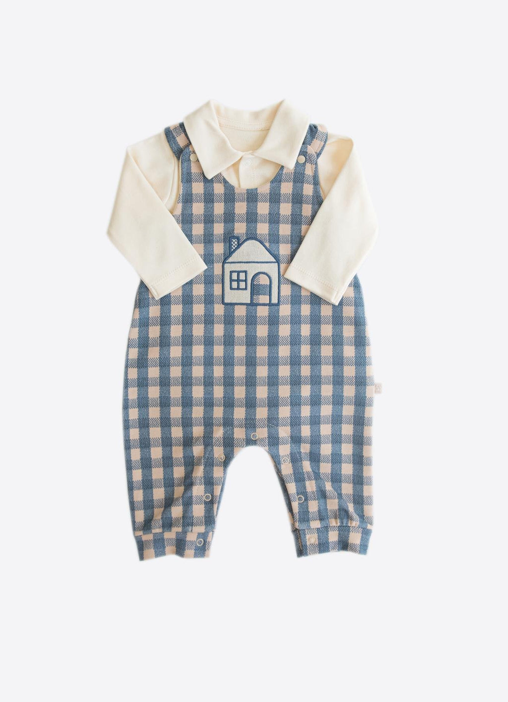 Organik Pamuk Home Salopet 2’li Takım Mavi