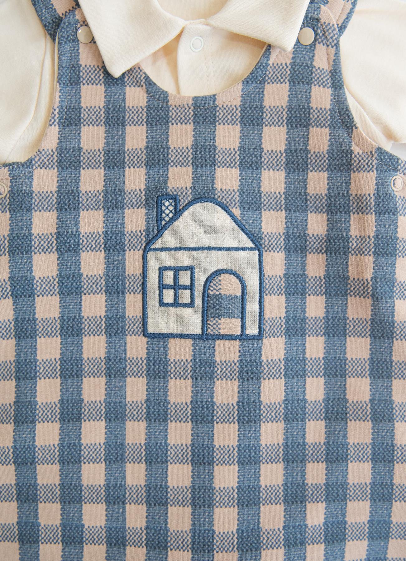 Organik Pamuk Home Salopet 2’li Takım Mavi