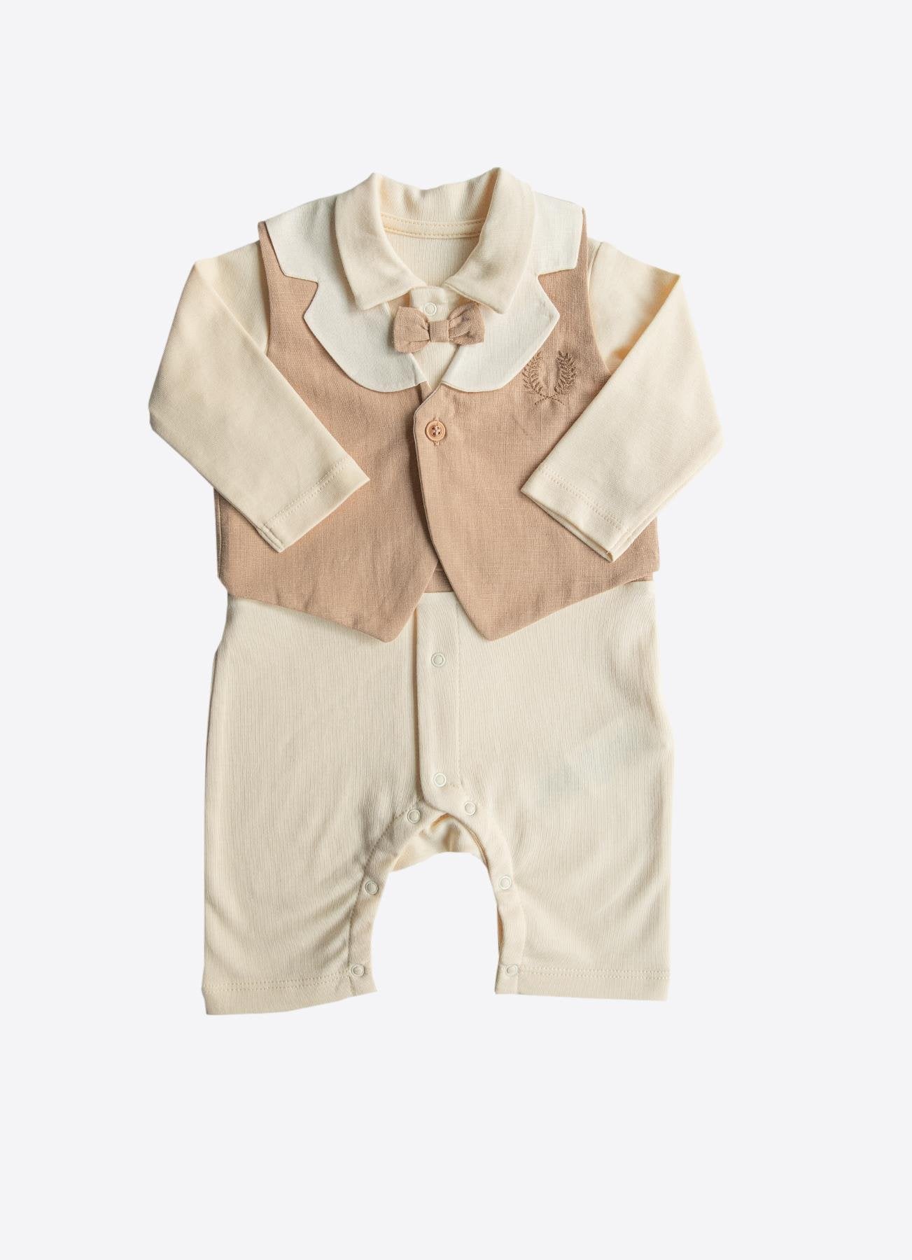 organik-lucas-papyonlu-bebek-tulumu-ve-yelek-seti-bej