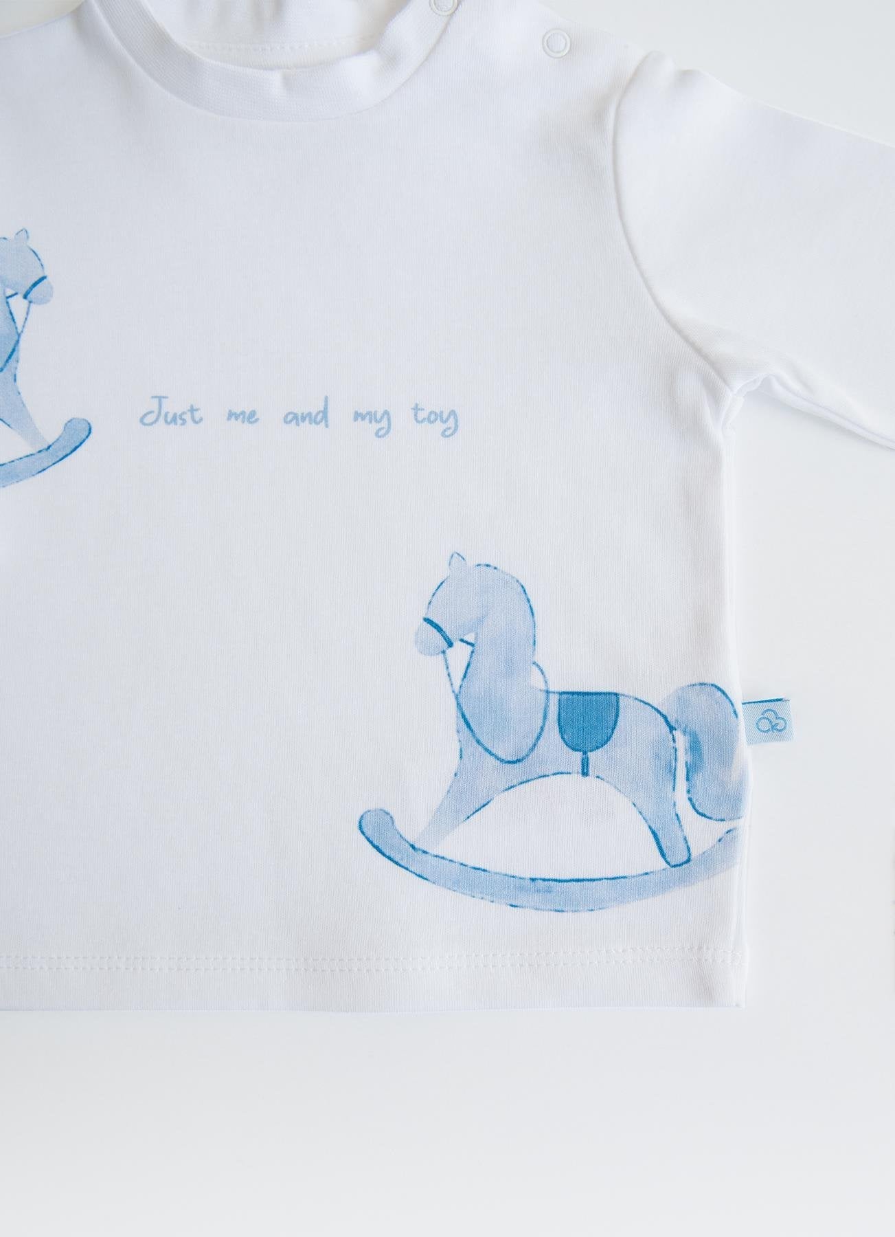 Organik Pamuk My Toy Omuzdan Çıtçıtlı 2’li Takım Mavi