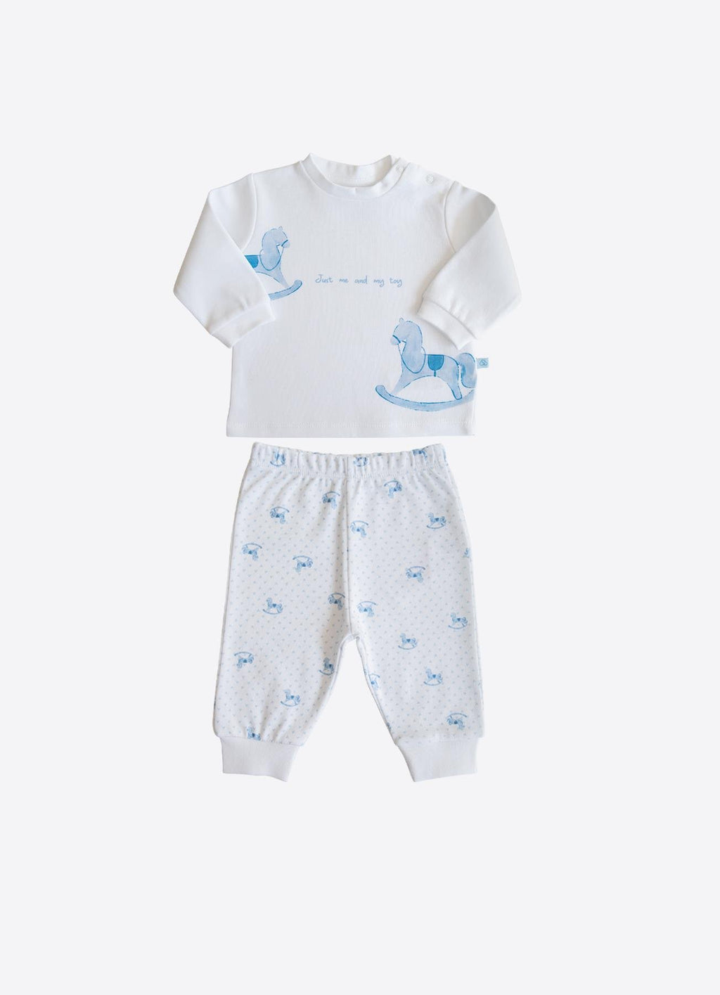 Organik Pamuk My Toy Omuzdan Çıtçıtlı 2’li Takım Mavi