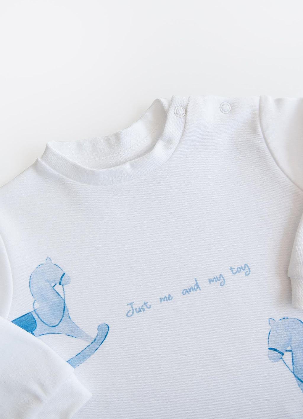 Organik Pamuk My Toy Omuzdan Çıtçıtlı 2’li Takım Mavi