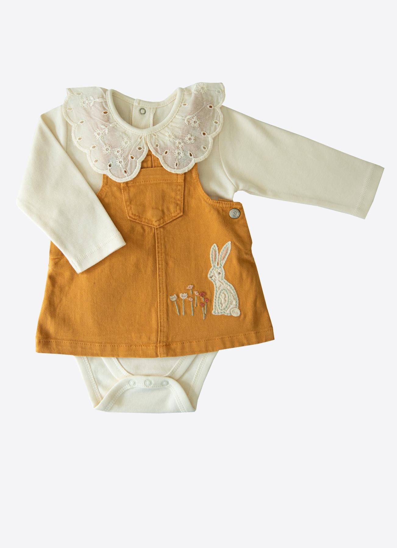 Hardal-rengi-organik-pamuklu-kız-bebek-jile-takımı-nunu