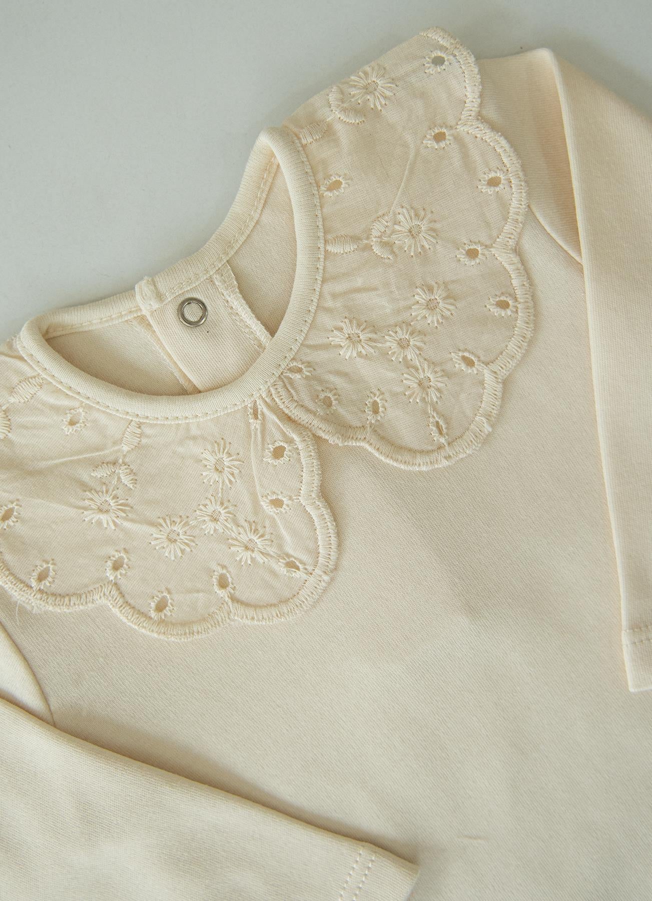 Organik Pamuklu Nunu 2'li Kız Bebek Jile Takımı - Hardal & Ekru