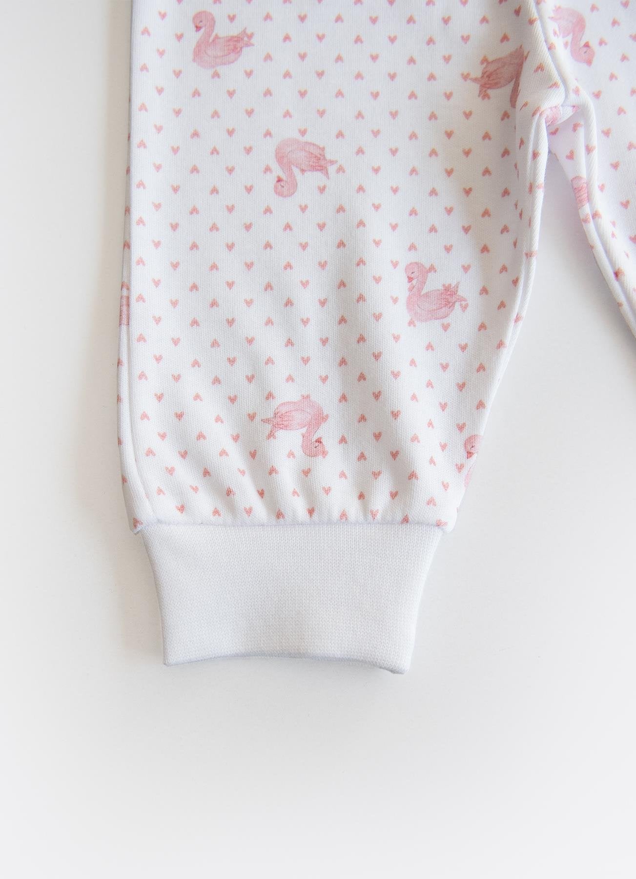 Organik Pamuk Pembe Swan 2’li Bebek Takımı